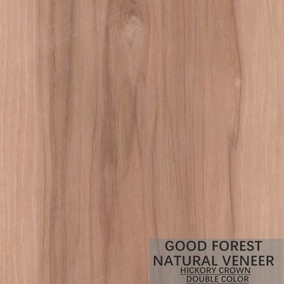 প্রাকৃতিক Hickory কাঠ ব্যহ্যাবরণ ডবল রঙ জনপ্রিয় ক্যাবিনেট কাঠ ব্যহ্যাবরণ FSC