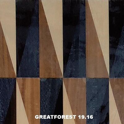 শিল্পীসুলভ পারкет কাঠের ভেনিয়ার প্রতিসাম্য কোলাজ জ্যামিতিক নকশা রঙে সমৃদ্ধ কাঠের চিত্রকর্ম ০.৫৫মিমি