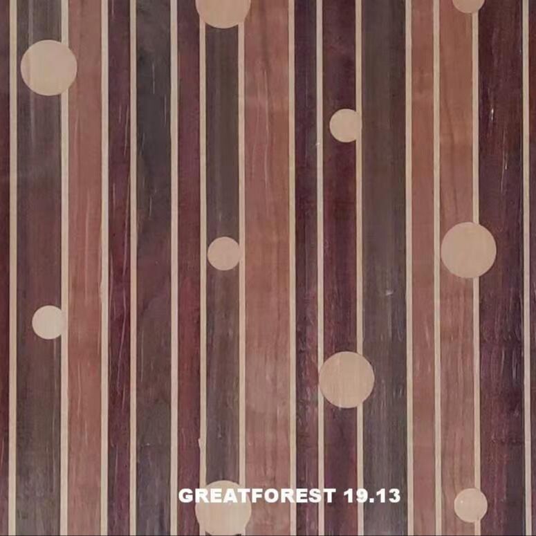 শিল্পীসুলভ পারкет কাঠের ভেনিয়ার প্রতিসাম্য কোলাজ জ্যামিতিক নকশা রঙে সমৃদ্ধ কাঠের চিত্রকর্ম ০.৫৫মিমি